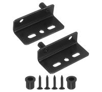 QUARKZMAN 1Set Charnière Pivot, 40 x 18 mm Charnières Porte Lourdes En Fer À Axe Dissimulé Avec Kit De Bague Pour Meubles Armoires Portes En Bois, Noir