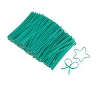 QUARKZMAN 2.4 inch Twist Ties, Metallic Twist Ties, Reusable Plastic Coated Twist Ties pour Bakery, Candy Bags, Coffee Bags, Goodie Bags, 1200 Pack, Green