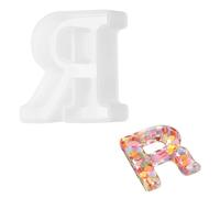 QUARKZMAN 2.5 inch Matrice À Lettres en Résine, R Lettre Majuscule Alphabet Matrice en Silicone 3D pour La Fabrication De Bougies DIY Artisanat Décoration Murale Décoration Domicile Fête Art
