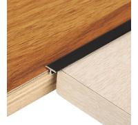 QUARKZMAN 2.9ft x 0.31" T Moulure De Transition Pour Sol, Bande En Alliage D'Aluminium Pour Combler Les Interstices Entre Lames De Parquet, Carrelage Et Sol Vinyle, Noir