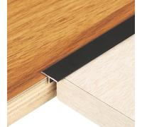 QUARKZMAN 2.9ft x 0.47" T Moulure De Transition Pour Sol, Profilé En Alliage D'Aluminium Pour Combler Les Joints Entre Lames De Parquet, Carrelage Et Sol Vinyle, Noir
