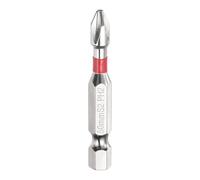 QUARKZMAN #2 Antidérapant Phillips Embout À Choc PH2 1/4" Tige Hexagonale 2" (50mm) Magnétique Cruciforme Embouts De Perçage Chrome Miroir Acier S2 Tournevis Outils Électriques, Argent/Rouge
