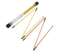 QUARKZMAN 2 Bâtons d'Alignement de Golf de 132 cm, Pliables, 3 Pièces, Aide au Swing, Indicateur de Direction pour Putting Orange/Jaune