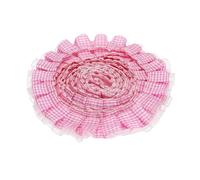 QUARKZMAN 2 Couches De Ruban À Volants Tissu Rayé, 5 Verges x 1.38" Chiffon Plissé Bords De Ruban pour Couture, DIY Artisanat, Robe Et Décoration D'Intérieur, Rose