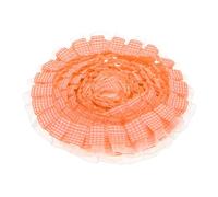 QUARKZMAN 2 Couches De Ruban À Volants Tissu Rayé, 5 Verges x 1.38" Chiffon Plissé Rubans Bordure De Tissu pour Couture, DIY Artisanat, Robe Et Décoration Maison Embellissement, Orange Clair