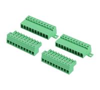 QUARKZMAN 2 Ensemble 10 Broche Connecteur À Bornes À Vis, Pas De 3.81mm/0.15 Pouce Mâle & Femelle Montage PCB 300V 8A Connecteur À Bornes À Vis Vert Pour Projet