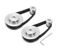 QUARKZMAN 2 Ensemble GT-2 Roue Synchrone 20&60 Dents 6.35mm Alésage, Poulie de Courroie Distribution en Alliage d'Aluminium avec 2 Pcs Longueur 200mm Largeur 10mm Courroie(20-60T-6.35B-10)
