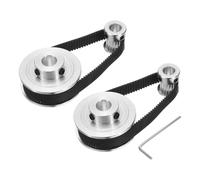 QUARKZMAN 2 Ensemble GT-2 Roue Synchrone 20&60 Dents 8&10mm Alésage, Poulie de Courroie de Distribution avec 2Pcs Longueur 200mm Largeur 10mm Courroie, Machine Cnc (20-60T-8&10B-10)