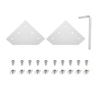 QUARKZMAN 2 Ensembles Connecteurs D'Angle En Forme De L, 5 Trous Plaque De Joint En Aluminium 4040 Avec 10Pcs Écrous En T M8, 10Pcs Vis À Tête Hexagonale M8x16 Et 1Pcs Clé M7, Argent