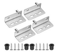 QUARKZMAN 2 Jeux De Charnière Pivotante, 40 x 18 mm Charnières De Porte À Axe latent En Fer Robustes Avec Kit De Douille Pour Meubles Armoires Portes En Bois, Argent