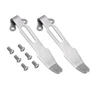 QUARKZMAN 2 Jeux De Clip De Poche Profond 2.57"(65.4mm) Longueur Acier Inoxydable 420 Noirci Universel Clip Arrière De Poche Pour Couteau Pliant Avec Vis Pour Pour Homme, Blanc