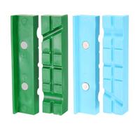 QUARKZMAN 2 Jeux De Mâchoires D'Etau Magnétiques 6 Pouces Aimants Rainures En U Protège-Mâchoires En Caoutchouc Doux Pour Etabli Protecteur Polyvalent Pour Travail, Bleu/Vert