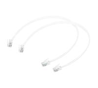 QUARKZMAN 2 Pack Cordon Téléphonique, 1ft Câble Téléphone RJ12 6P6C Mâle À Mâle Cordon Combiné Filaire Pour Maison, Bureau, Blanc