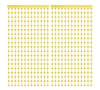 QUARKZMAN 2 Pack Fond Étoilé Doré, Rideaux Dorés 3.3x6.6ft Guirlande de Franges Pailletées Étoiles Scintillantes Décorations pour Nouvel An Anniversaire Mariage Célébration