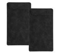 QUARKZMAN 2 Pack Mini Clipboard, 10" x 6" Leather Small With Pen Holder, A5 Size Magnetic Writing Clipboard Pour Business, Office, Restaurant And Hotel (Black)