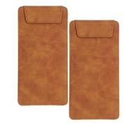 QUARKZMAN 2 Pack Mini Clipboard, 8" x 4" Leather Small With Pen Holder, A6 Size Magnetic Writing Clipboard Pour Business, Office, Restaurant And Hotel (Brown)
