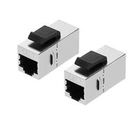 QUARKZMAN 2 Pack RJ45 Cat 7 Ethernet Coupler, Cat7 Shielded Coupler Jacks Female To Female Ethernet Adapter, Silver