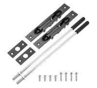 QUARKZMAN 2 Pack Verrou Encastré À Tige Avec Prolongateur, 12 Pouces Verrouillage Encastré De Porte En Acier Inoxydable Serrure De Sécurité Dissimulée Pour Double French Doors, Composite, En