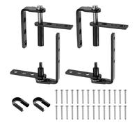 QUARKZMAN 2 Paire Charnières Pour Portes Battantes, 304 Acier Inoxydable Autoretour Double Charnière Pour Portes Battantes Porte D'Épaisseur Minimum 16mm Café Bar Grange, 10kg/22lbs Noir