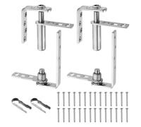 QUARKZMAN 2 Paire De Charnières De Porte De Salon, 304 Acier Inoxydable Autoretour Double Battant Charnière Quincaillerie Pour Minimum 22mm Épais Café Bar Grange, 15kg/33lbs Argent