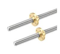 QUARKZMAN 2 Paquet 200mm Entièrement Filetage Tige T8 x 8mm Vis avec Laiton Écrou Kit pour Imprimante 3D, machine CNC