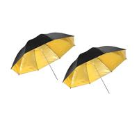 QUARKZMAN 2 Parapluies Photographiques, 43 Pouces Diamètre Parapluie Parabolique Réfléchissant Accessoires avec Intérieur Doré, Compatible Studio/Photo/Vidéo/Shooting/Flash/Appareil Photo,