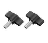 QUARKZMAN 2 Pcs 1/4" - 14.3 Vis À Pouce, 304 Acier Inoxydable Fileté Moleté Vis À Pouce Réglable Vis En T Aile Poignée Boutons De Serrage Vis Pour Kinds of Stand and Machine, Noir
