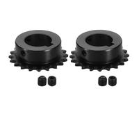 QUARKZMAN 2 Pcs #25 Pignon A Rouleaux Alésage 20mm, Pas 1/4" 20 Dents Acier Carbone C45 Pignon ANSI #25 A Rouleaux Entaille De Clavette 6 x 2.8mm Avec Vis De Blocage Pour Chaine ISO 04C