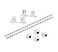 QUARKZMAN 2 Pcs 8mm x 400mm Rail Linéaire Glissière Guide Avec 4 Pcs Roulements SCS8UU Et 4 Pcs Supports SK8 Rail Ensemble Guide Tige Linéaire Pour CNC Machine Imprimante 3D, Argent