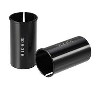 QUARKZMAN 2 Pcs Adaptateur Réducteur Selle Vélo 30.9-31.6mm Noir | Alliage D'Aluminium, 30.9 Mm Intérieur, 31.6 Mm Extérieur, 60 Mm Longueur, Facile Installation, Antirouille