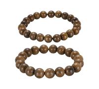QUARKZMAN 2 Pcs Bracelet De Chapelet 10/8MM Dia Couleur Santal Doré