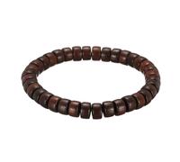 QUARKZMAN 2 Pcs Bracelet De Chapelet, 7.5MM Dia Perles En Bois Naturel Bracelet Mala Lien Poignet Avec Sac Pour Hommes Femmes Bracelet Perle Élastique Artisanat Bangle, Couleur Bois De