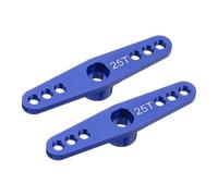 QUARKZMAN 2 Pcs Bras De Servo en Aluminium 25T Bras De Servo Double Bras De Direction Longueur 47mm Bleu Foncé pour DIY Voiture RC/Bateau/Avions Accessoires Modèle Bateau