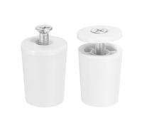 QUARKZMAN 2 Pcs Butée Volet Roulant 28mm Butée de Volet Roulant Bouchon D'Arrêt en Plastique avec Rondelles et Vis pour Stores Enrouleurs Lames de Volet Roulant, Blanc