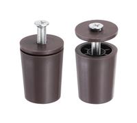 QUARKZMAN 2 Pcs Butée Volet Roulant 28mm Butée de Volet Roulant Bouchon D'Arrêt en Plastique avec Rondelles et Vis pour Stores Enrouleurs Lames de Volet Roulant, Marron