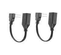 QUARKZMAN 2 Pcs Câble De Extension USB2.0, 3.9 Pouce 90 Degré Angle Haut Et Bas Mâle Vers Femelle Adaptateur Silicone 480Mbps Vitesse Type-C Plat Câbles Pour Phone Tablet Laptop Car Chargers