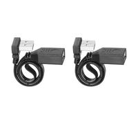 QUARKZMAN 2 Pcs Câble De Prolongation USB2.0, 11.8 Pouces 90 Degrés Angle Haut&Bas Mâle Vers Femelle Adaptateur Silicone 480Mbps Vitesse Type-C Câbles Plats Pour Phone Tablet Laptop Car