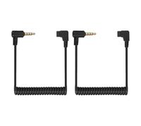 QUARKZMAN 2 Pcs Câble Sync PC Flash Male 3mm, Cordon Sync Flash Plug Male avec Cordon Enroulé Et Verrouillage Vis 2.5mm(3P) vers S1(3P), Compatible pour Connecteur Appareil