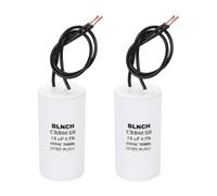 QUARKZMAN 2 Pcs CBB60 Condensateur 18uF 450V 2 Fils Condensateur de Démarrage pour Compresseur d'Air Électrique Lave-Linge, Réfrigérateur, Climatiseur, Blanc