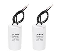 QUARKZMAN 2 Pcs CBB60 Condensateur 25uF 450V 2 Fils Condensateur de Démarrage pour Compresseur d'Air Électrique Lave-Linge, Réfrigérateur, Climatiseur, Blanc