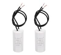 QUARKZMAN 2 Pcs CBB60 Condensateur 4uF 450V 2 Fils Condensateur de Démarrage pour Compresseur d'Air Électrique Lave-Linge, Réfrigérateur, Climatiseur, Blanc