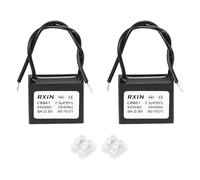 QUARKZMAN 2 Pcs CBB61 Condensateur 2.5uf 450V 2 Fil Condensateur de Démarrage Condensateur Ventilateur Plafond pour Générateurs de Moteurs, les Souffleurs et les Extracteurs d'Air, Noir