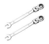 QUARKZMAN 2 Pcs Clé Combinée À Tête Pivotante 8mm 72 Crans Métrique Standard À Douille Et Bout Ouvert En Acier CR-V Double Extrémité Pour Éléments De Fixation Écrous Boulons