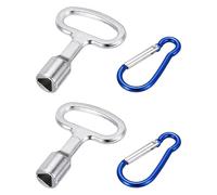 QUARKZMAN 2 Pcs Cle Triangle Poubelle, Poubelle en Métal avec Clé Triangulaire et Porte-Clés (Argenté)