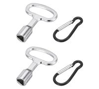 QUARKZMAN 2 Pcs Cle Triangle Poubelle, Poubelle en Métal avec Clé Triangulaire et Porte-Clés, Argenté