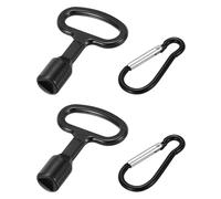 QUARKZMAN 2 Pcs Cle Triangle Poubelle, Poubelle en Métal avec Clé Triangulaire et Porte-Clés (Noir)