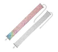 QUARKZMAN 2 Pcs Collier Court À Paillettes Larges Argenté/Coloré | Collier Métallique Brillant À Maillage Court Chaîne Punk, Pour Accessoires Femme Soirée Banquet Tenue Quotidienne
