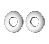 QUARKZMAN 2 Pcs Collier De Douche, 0.8"x2.1"x0.2"(21x54x6mm) Plaque Ronde En Acier Inoxydable, Collier Murale, Couverture De Tuyau D'eau Murale Pour Tuyau, Argenté