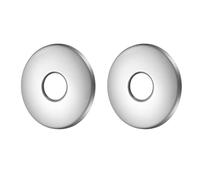 QUARKZMAN 2 Pcs Collier De Douche, 0.8"x2.8"x0.2"(21x70x5mm) Plaque Ronde En Acier Inoxydable, Collier Murale, Couverture De Tuyau D'eau Murale Pour Tuyau, Argent