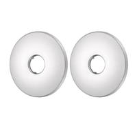 QUARKZMAN 2 Pcs Collier De Douche, 0.8"x3.2"x0.2"(21x80x5mm) Plaque Ronde En Acier Inoxydable, Collier Murale, Couverture De Tuyau Fixée Au Mur Pour Tuyau, Argent